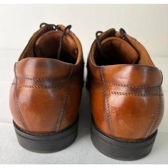 Florsheim Mens Center Cap Toe 11.5D Dress Oxford Shoes Brown Leather Lace Up