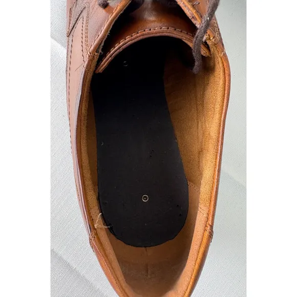 Florsheim Mens Center Cap Toe 11.5D Dress Oxford Shoes Brown Leather Lace Up