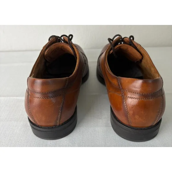 Florsheim Mens Center Cap Toe 11.5D Dress Oxford Shoes Brown Leather Lace Up