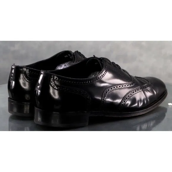 Florsheim Men's Wingtip Dress Shoes Size 9.5 D Leather Black