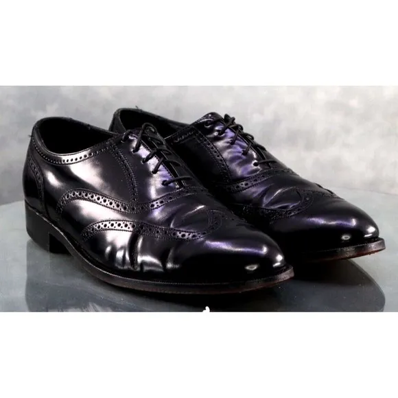 Florsheim Men's Wingtip Dress Shoes Size 9.5 D Leather Black