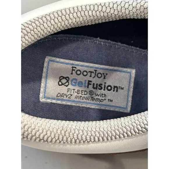 Footjoy Gel Fusion Golf Shoes Mens Size 8.5 M Saddle White Brown Leather 59880