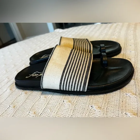 Free People EU40/US 9.5 Black &amp; Cream Sloan sandals Great Condition
