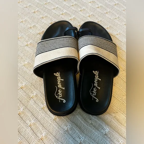 Free People EU40/US 9.5 Black &amp; Cream Sloan sandals Great Condition