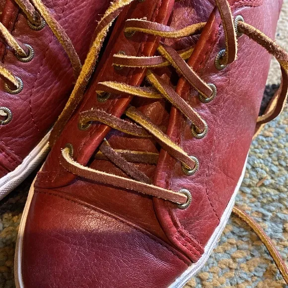 ❤️FRYE Women’s Red Leather Sneakers 6