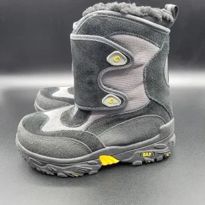 Gap Little Kids Snow Boots Sz 13 Black Grey Yellow 3M Thinsulate Insulation New