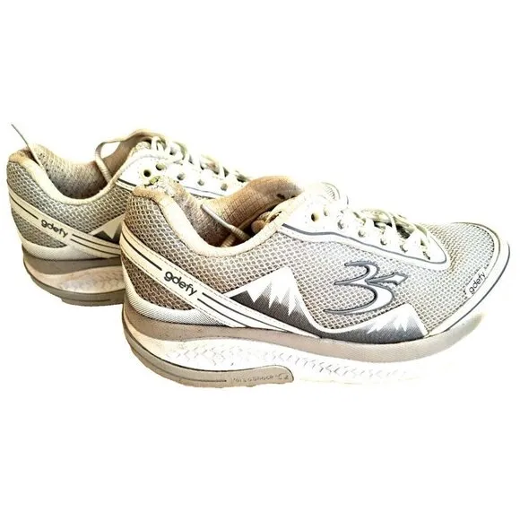 GDefy Gravity Defyer Mighty Walk Women's 8 Gray White Walking Sneakers Shoes