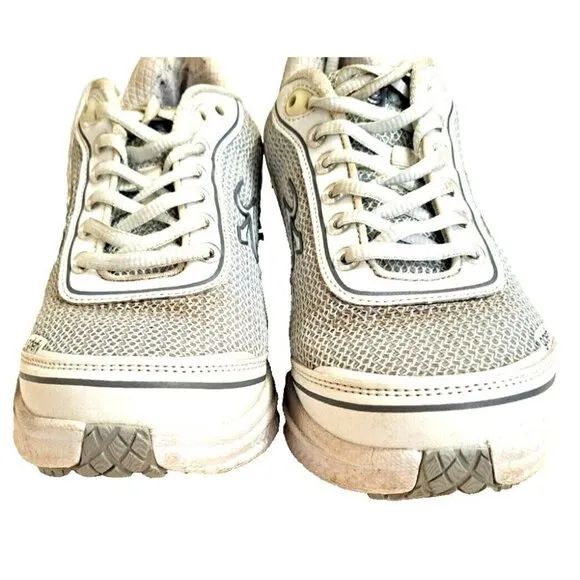 GDefy Gravity Defyer Mighty Walk Women's 8 Gray White Walking Sneakers Shoes