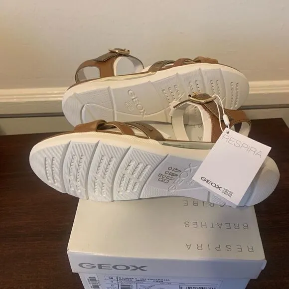 Geox hiver 4 strappy super comfy leather waterproof lightweight sandal size 9
