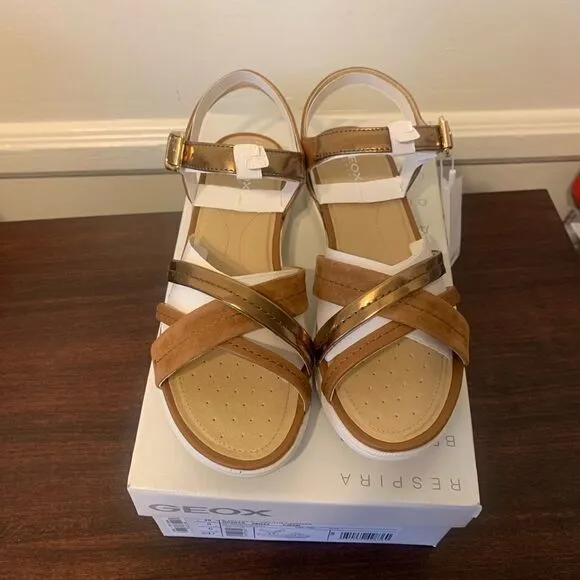 Geox hiver 4 strappy super comfy leather waterproof lightweight sandal size 9