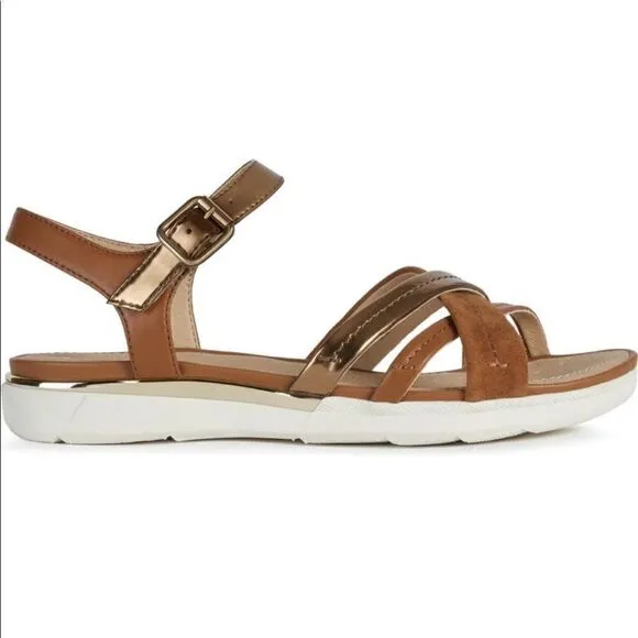 Geox hiver 4 strappy super comfy leather waterproof lightweight sandal size 9
