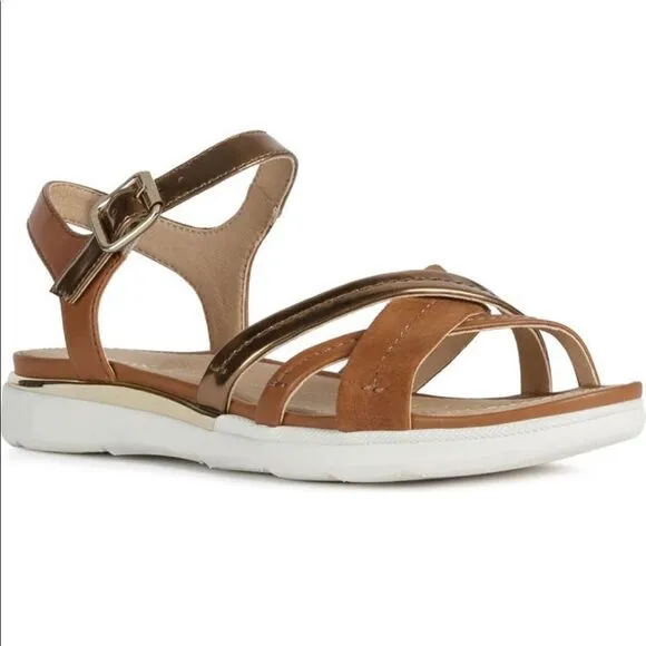 Geox hiver 4 strappy super comfy leather waterproof lightweight sandal size 9