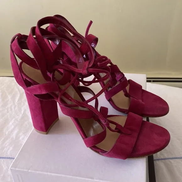 Gianvito Rossi Crimson Red Suede Sexy Gladiator Sandals Made in Italy 🇮🇹