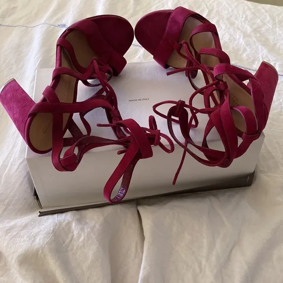 Gianvito Rossi Crimson Red Suede Sexy Gladiator Sandals Made in Italy 🇮🇹
