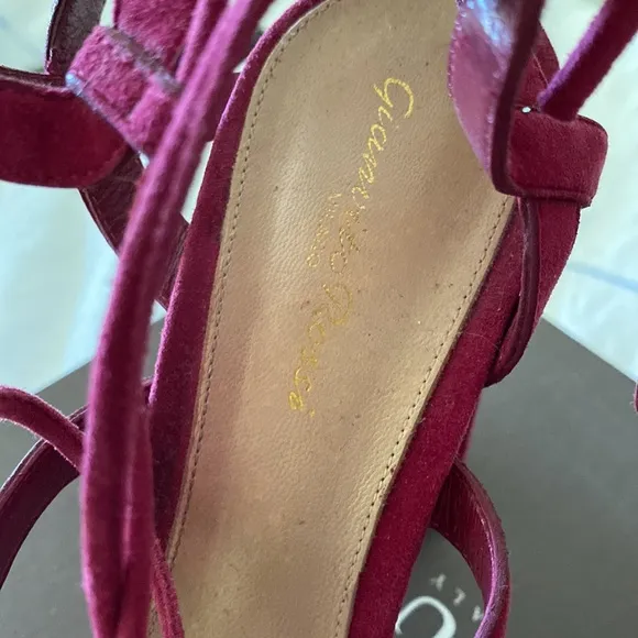 Gianvito Rossi Crimson Red Suede Sexy Gladiator Sandals Made in Italy 🇮🇹
