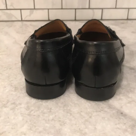 Giorgio Brutini Loafers Shoes Mens 9. 5 Black Leather Horse Bit Buckle Classic