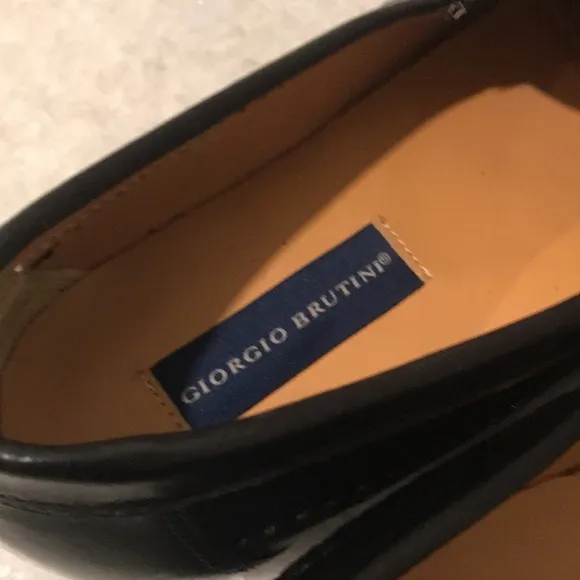 Giorgio Brutini Loafers Shoes Mens 9. 5 Black Leather Horse Bit Buckle Classic
