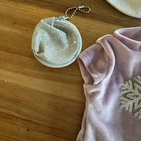 Girls, American Girl, Velvet Lilac  Dress with Snowflake, 18” doll