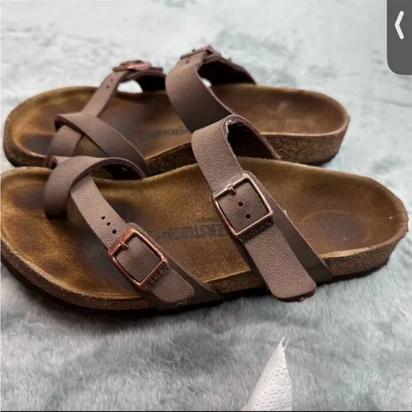 Girls birkenstock size 12 sandals brown