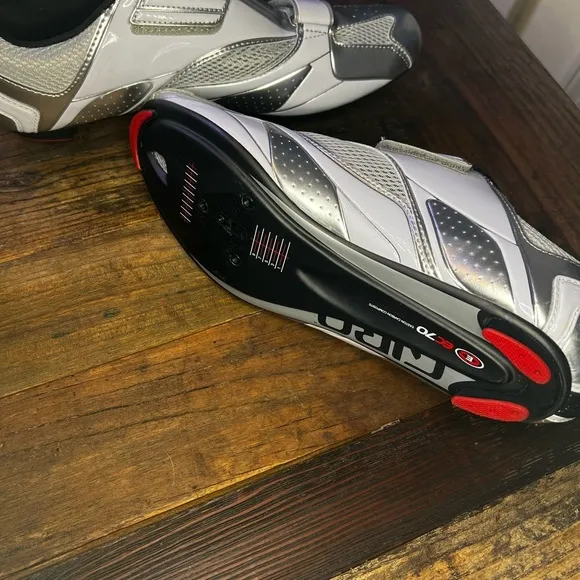 Giro Mele Tri Shoes, cycling shoes chrome &amp; white, great shape (MB2)