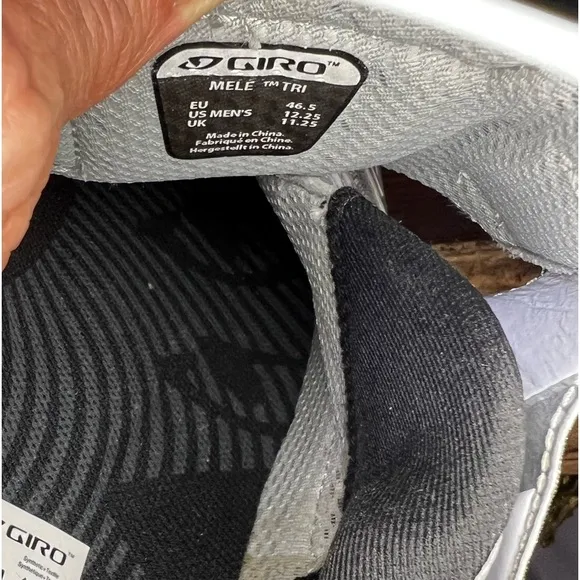 Giro Mele Tri Shoes, cycling shoes chrome &amp; white, great shape (MB2)