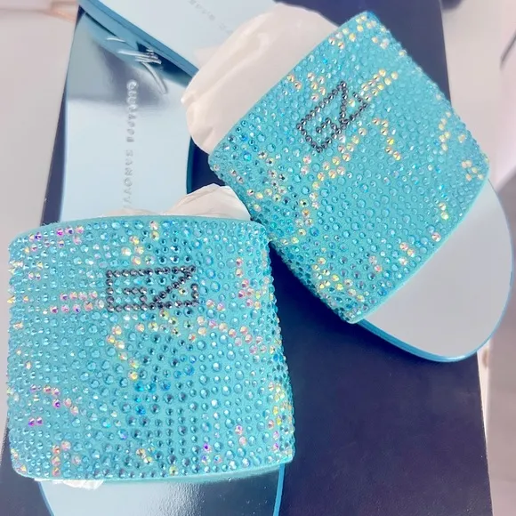 Giuseppe Zanotti Adelia Starlight light blue Sandals size 6