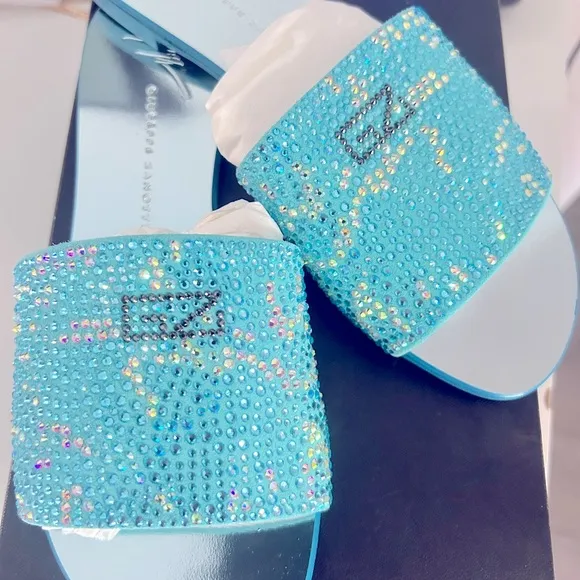 Giuseppe Zanotti Adelia Starlight light blue Sandals size 6