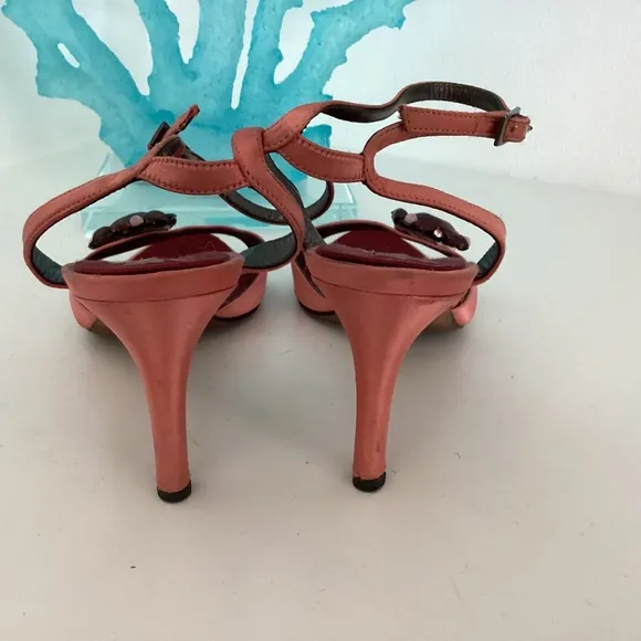 Giuseppe Zanotti Jeweled Embellished Satin Heeled Sandals Size 37 US 6.5