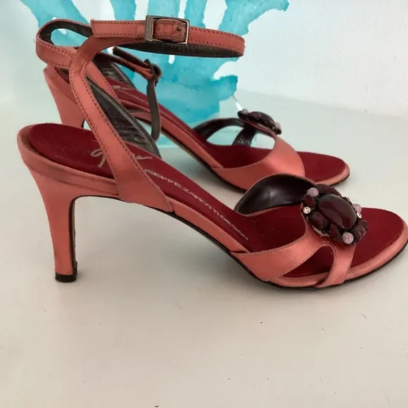 Giuseppe Zanotti Jeweled Embellished Satin Heeled Sandals Size 37 US 6.5