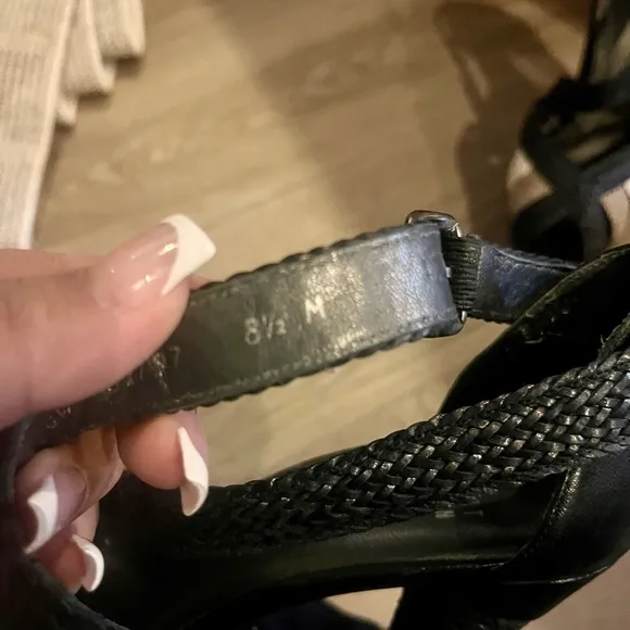 Gorgeous Stuart Weitzman Black Lanyard sandals