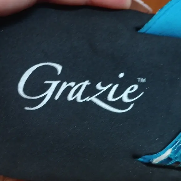 Grazie Women's Blue Embellished Sandals 8.5