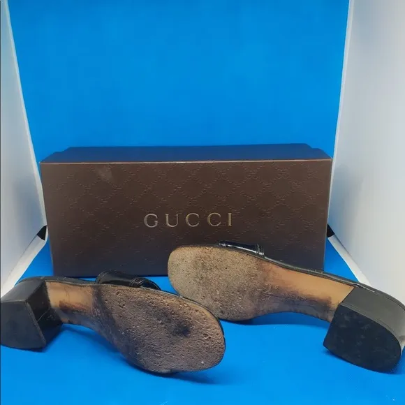 Gucci black leather sandals 106 1245 37 C