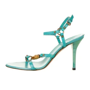 Gucci vintage Turquose Bamboo Heeled Sandals