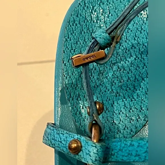 Gucci vintage Turquose Bamboo Heeled Sandals