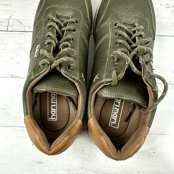 Hari Mari Men Green Retro Runner Sneakers Size‎ 10 Casual Shoes Trainers