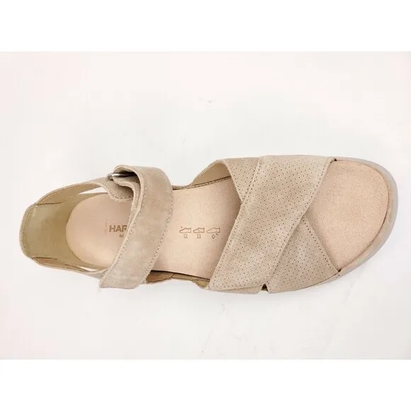 Hartjes 112032 Women Beige Suede Velour Breeze 2 Romer Sandals Size 38 US 7-7.5