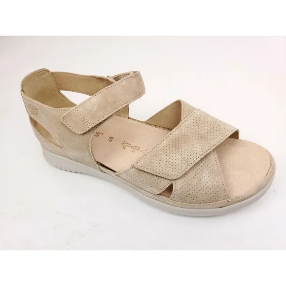 Hartjes 112032 Women Beige Suede Velour Breeze 2 Romer Sandals Size 38 US 7-7.5