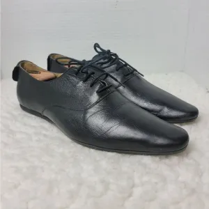 H By Hudson Oxford Mens Shoes Size 10 Black  Leather Lace Up Dress Almond To