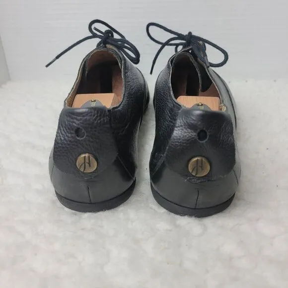 H By Hudson Oxford Mens Shoes Size 10 Black  Leather Lace Up Dress Almond To