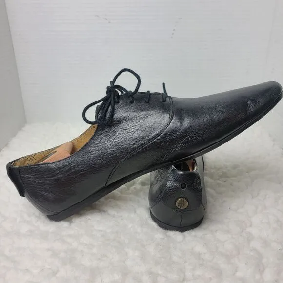 H By Hudson Oxford Mens Shoes Size 10 Black  Leather Lace Up Dress Almond To