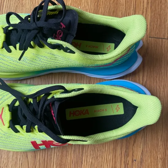 HOKA Men's Yellow and Blue Running Shoes
