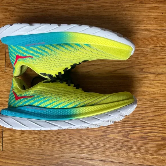 HOKA Men's Yellow and Blue Running Shoes