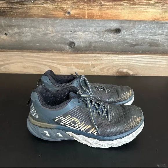 Hoka One One Arahi Men Running Shoes Black Gray 9 Athletic Trainers Sneakers