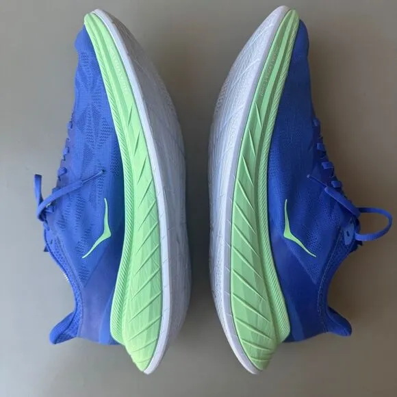 Hoka One One Carbon X 2 Running Shoes Men Size 12D Blue Green Athletic Walking