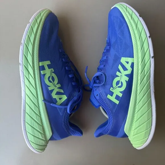 Hoka One One Carbon X 2 Running Shoes Men Size 12D Blue Green Athletic Walking
