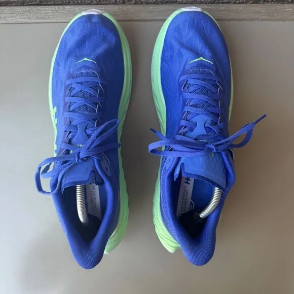 Hoka One One Carbon X 2 Running Shoes Men Size 12D Blue Green Athletic Walking