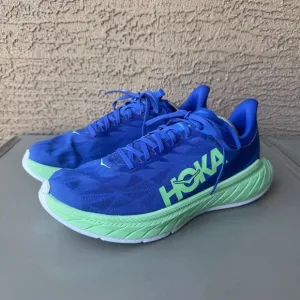 Hoka One One Carbon X 2 Running Shoes Men Size 12D Blue Green Athletic Walking