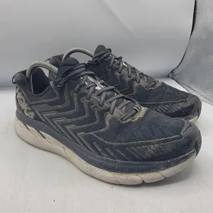 Hoka One One Clifton 4 Mens 10.5 Black White Athletic Shoes Running Walking