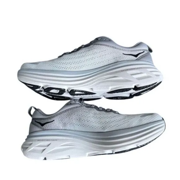 Hoka One One Men's Bondi 8 Running Shoes Gray Size 10D Athletic Sneaker