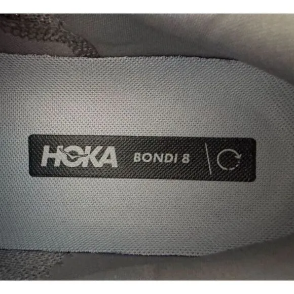 Hoka One One Men's Bondi 8 Running Shoes Gray Size 10D Athletic Sneaker